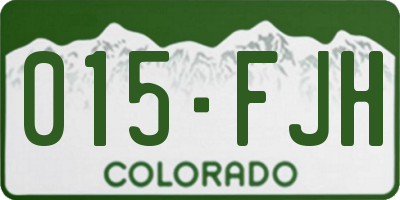 CO license plate 015FJH