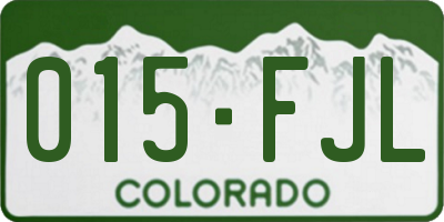 CO license plate 015FJL