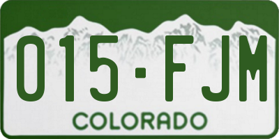 CO license plate 015FJM