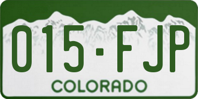 CO license plate 015FJP