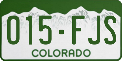 CO license plate 015FJS