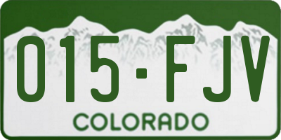 CO license plate 015FJV