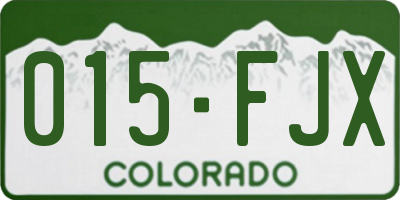 CO license plate 015FJX