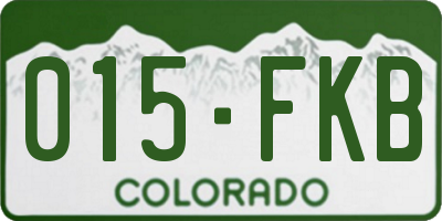 CO license plate 015FKB
