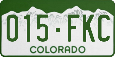 CO license plate 015FKC