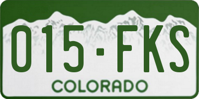 CO license plate 015FKS