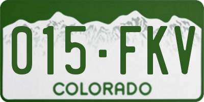 CO license plate 015FKV