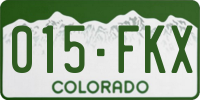 CO license plate 015FKX