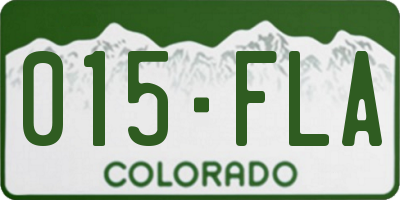 CO license plate 015FLA