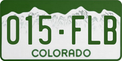 CO license plate 015FLB