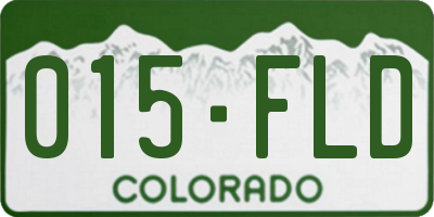 CO license plate 015FLD