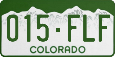 CO license plate 015FLF