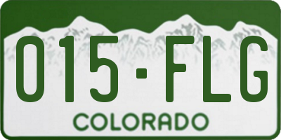 CO license plate 015FLG