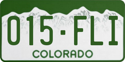 CO license plate 015FLI
