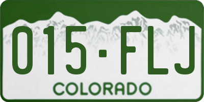 CO license plate 015FLJ
