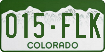 CO license plate 015FLK
