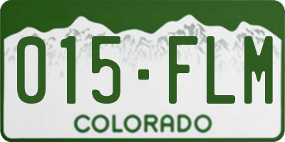 CO license plate 015FLM