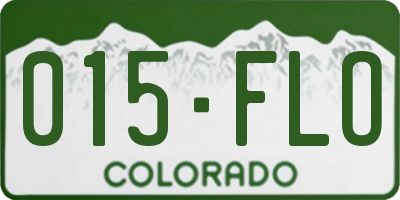 CO license plate 015FLO