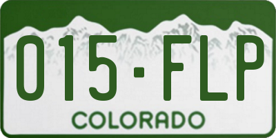 CO license plate 015FLP