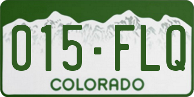 CO license plate 015FLQ