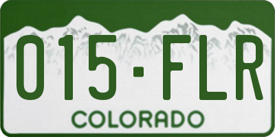 CO license plate 015FLR