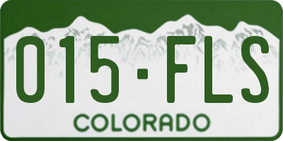 CO license plate 015FLS