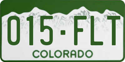 CO license plate 015FLT