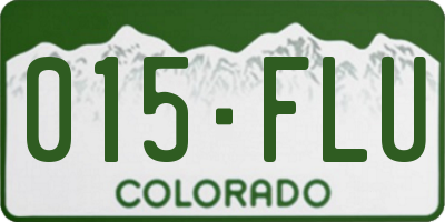 CO license plate 015FLU