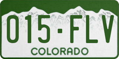 CO license plate 015FLV