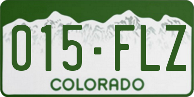 CO license plate 015FLZ