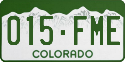 CO license plate 015FME