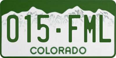 CO license plate 015FML