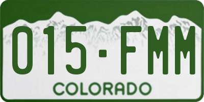 CO license plate 015FMM