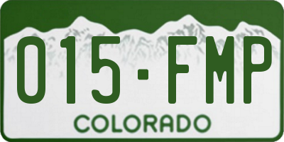 CO license plate 015FMP