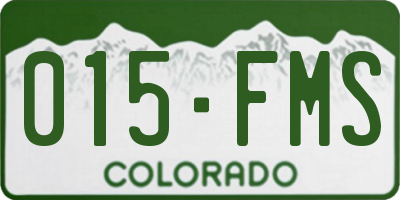 CO license plate 015FMS