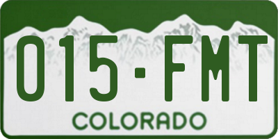 CO license plate 015FMT