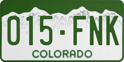 CO license plate 015FNK