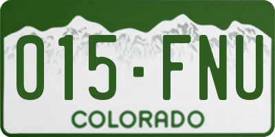 CO license plate 015FNU
