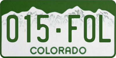 CO license plate 015FOL