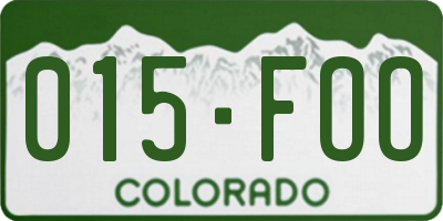 CO license plate 015FOO
