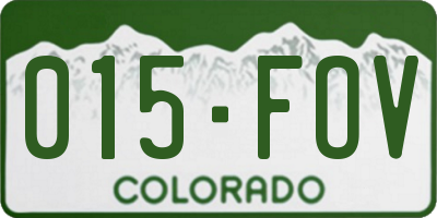 CO license plate 015FOV