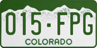 CO license plate 015FPG