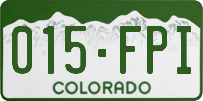 CO license plate 015FPI
