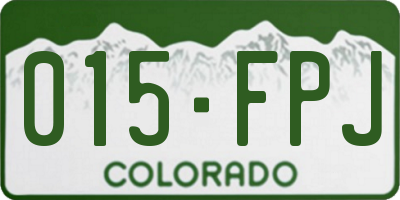 CO license plate 015FPJ