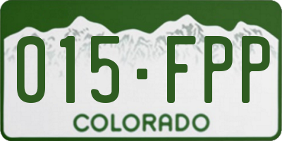 CO license plate 015FPP