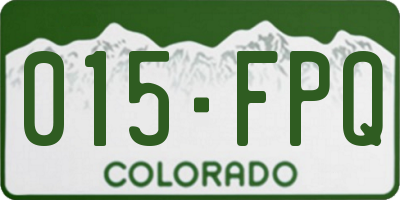 CO license plate 015FPQ