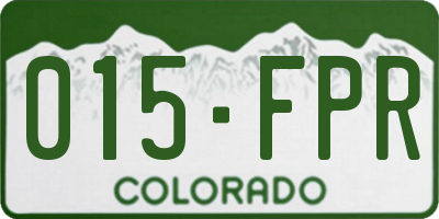 CO license plate 015FPR