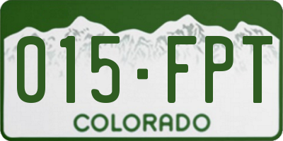 CO license plate 015FPT
