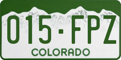 CO license plate 015FPZ