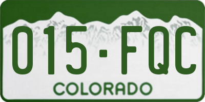 CO license plate 015FQC